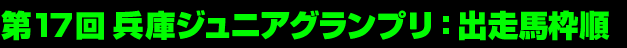 第17回兵庫ジュニアグランプリ：出走馬枠順